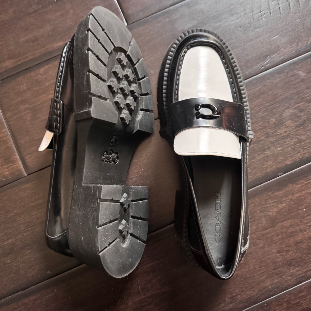 Coach Black and White Loafers - Picture 3 of 3